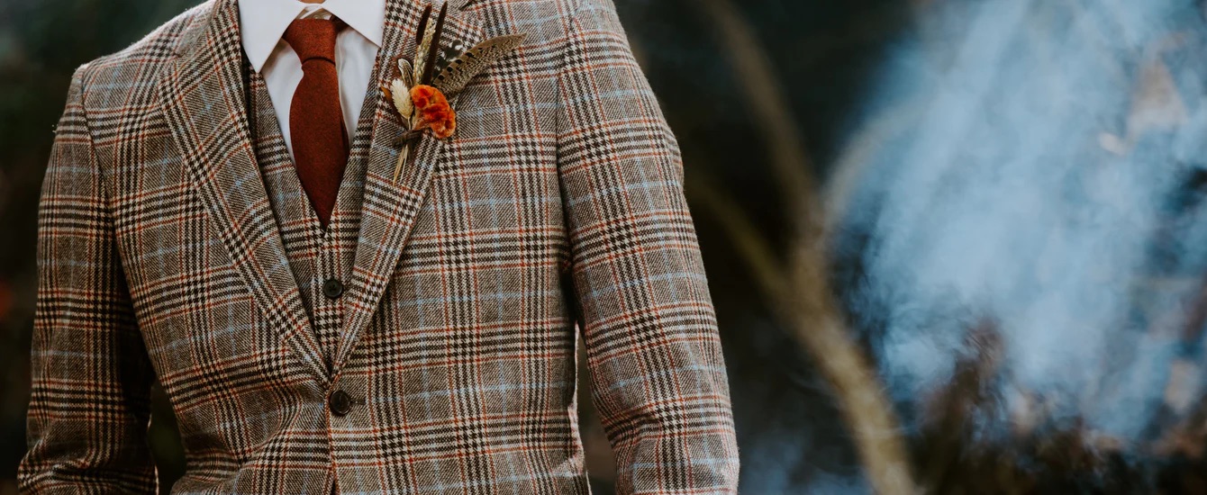 A plaid bespoke suit made by Pearce Bespoke 