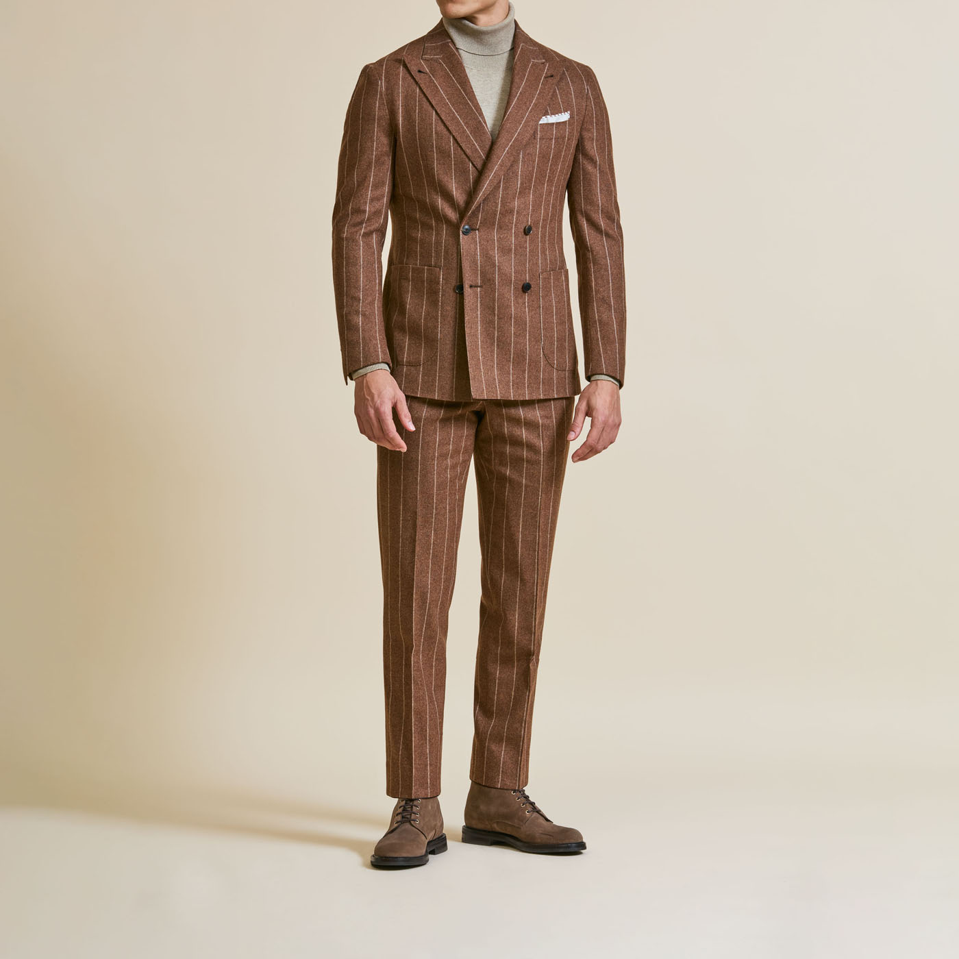 A Pearce Bespoke custom suit on a male model.