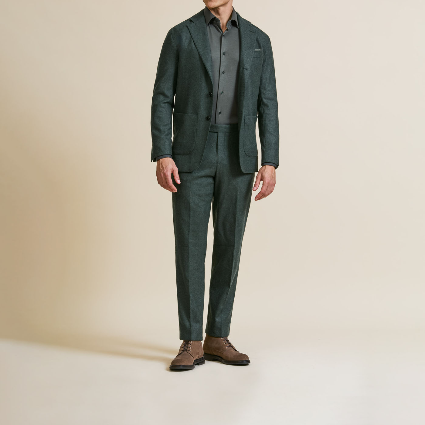 A Pearce Bespoke custom suit on a male model.