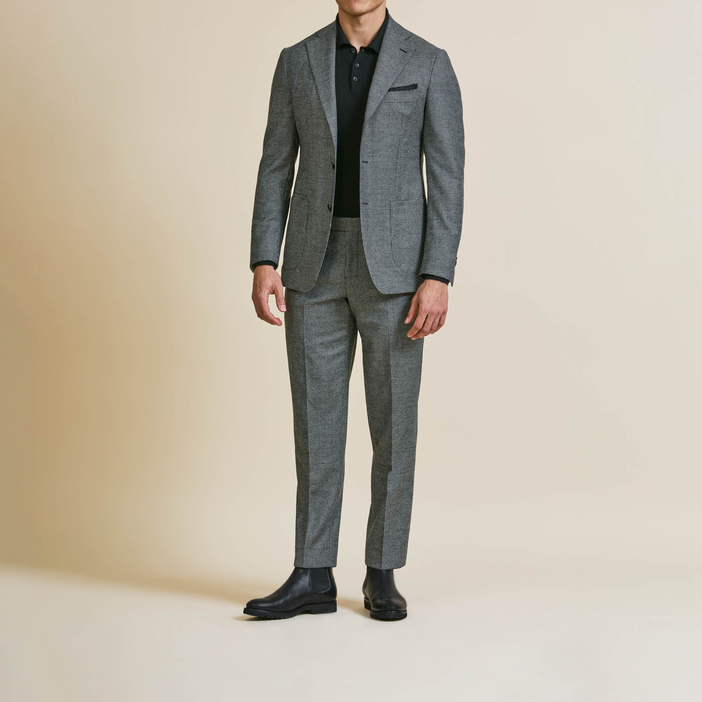 A Pearce Bespoke custom suit on a male model.