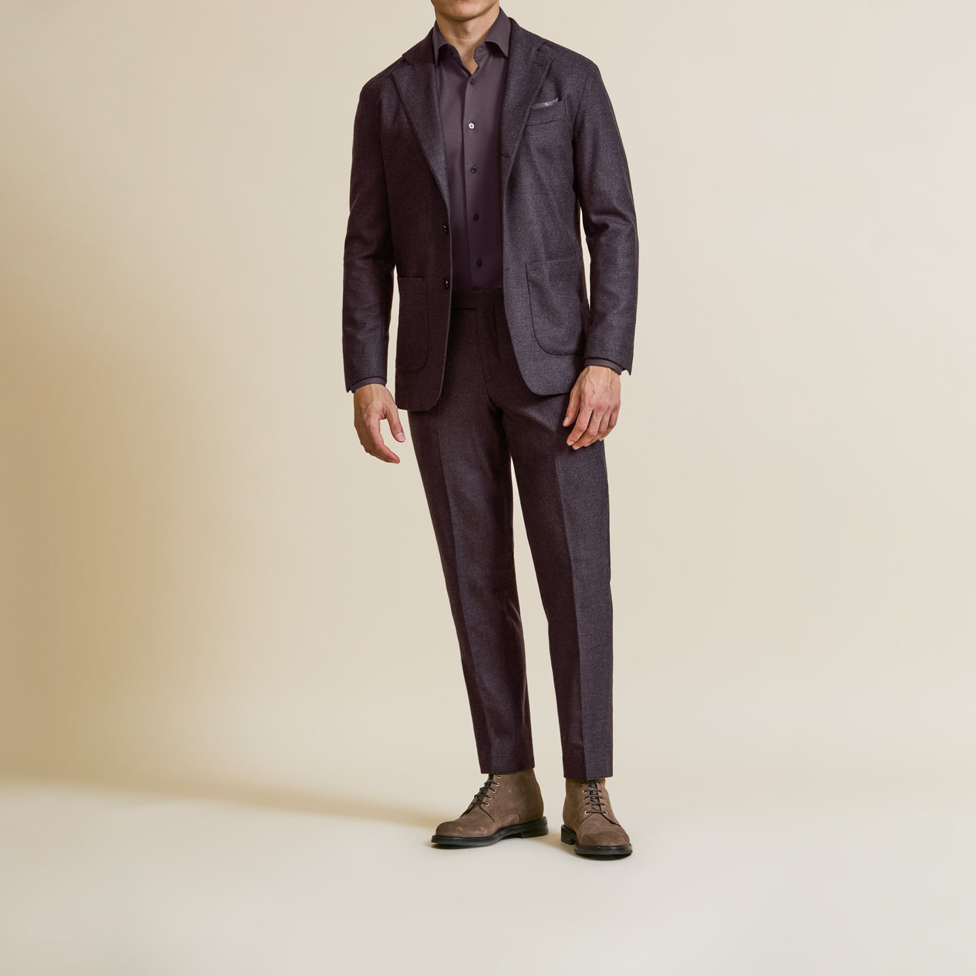 A Pearce Bespoke custom suit on a male model.