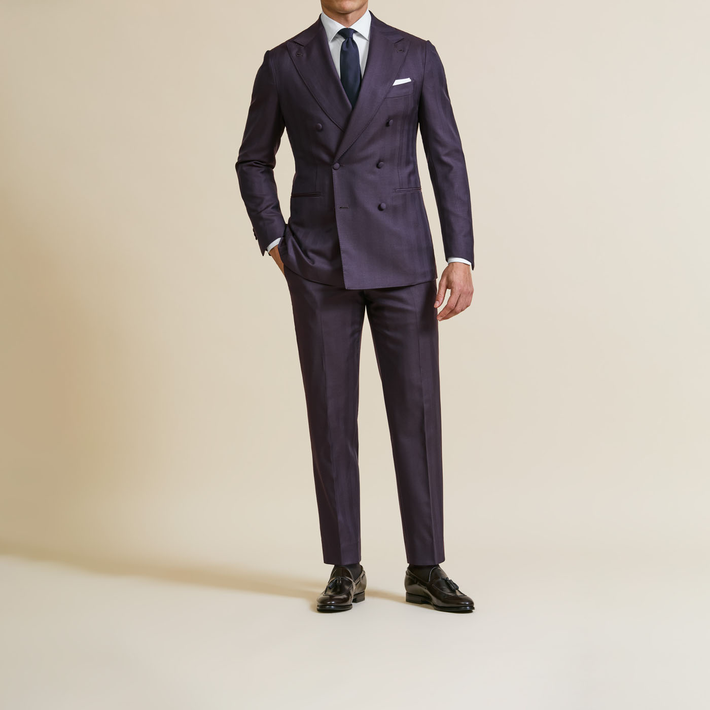 A Pearce Bespoke custom suit on a male model.