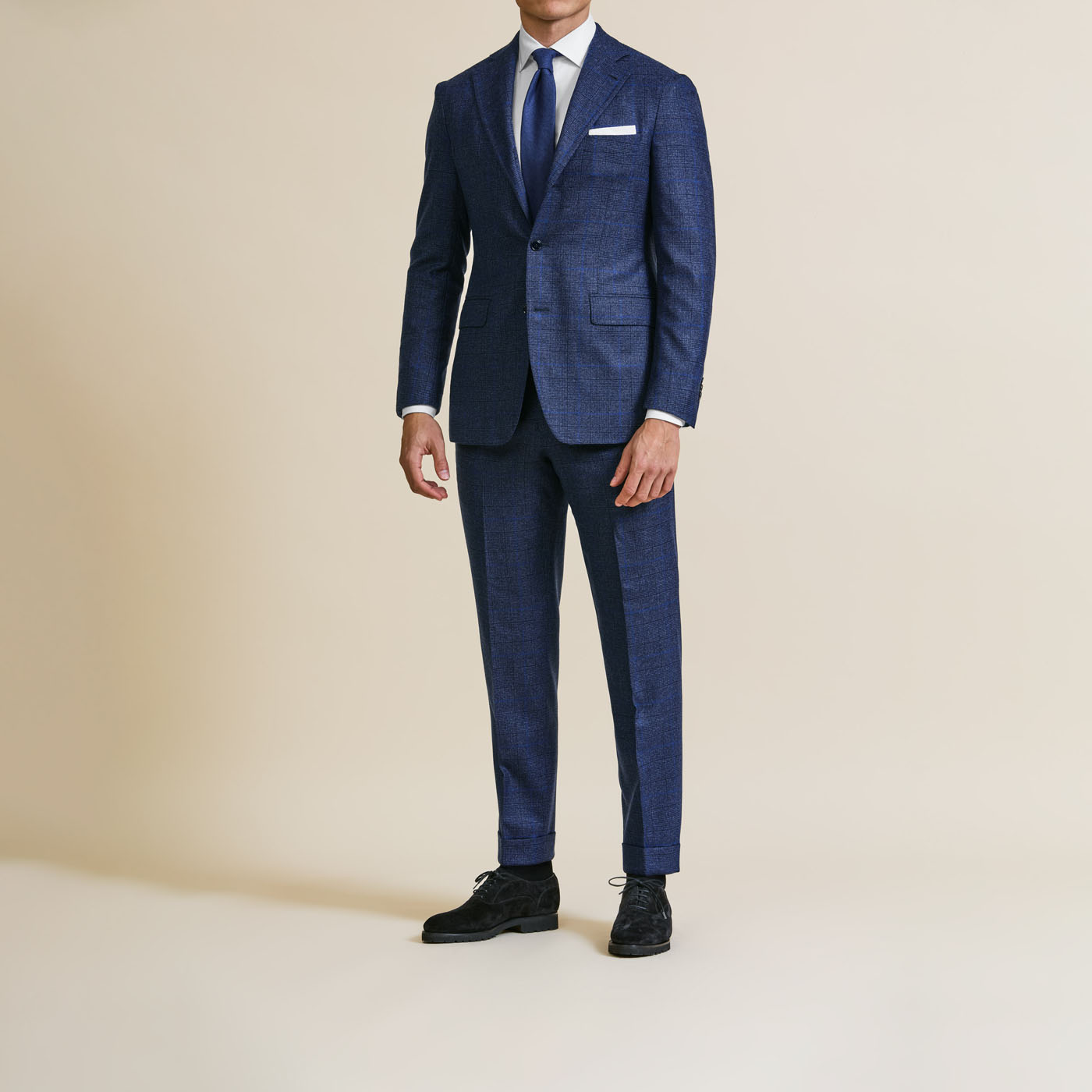 A Pearce Bespoke custom suit on a male model.