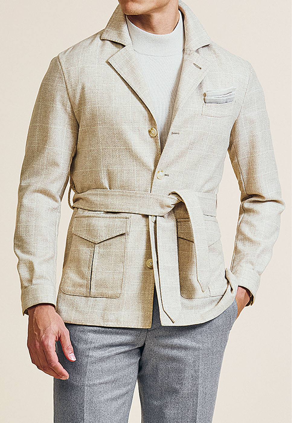 A Pearce Bespoke custom suit on a male model.
