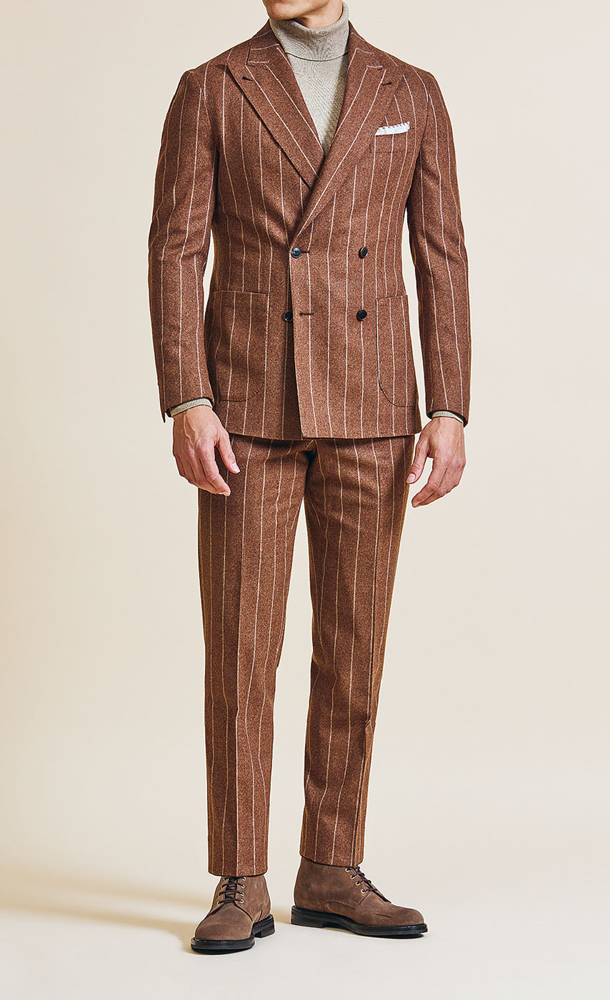 A Pearce Bespoke custom suit on a male model.